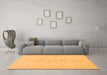 Machine Washable Abstract Orange Modern Area Rugs in a Living Room, wshabs157org