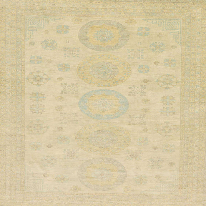 Square Abstract Brown Gold Modern Rug, abs157