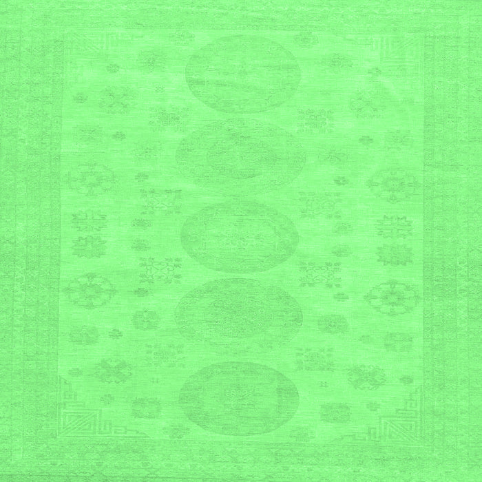 Square Machine Washable Abstract Emerald Green Modern Area Rugs, wshabs157emgrn