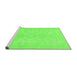 Sideview of Machine Washable Abstract Green Modern Area Rugs, wshabs157grn