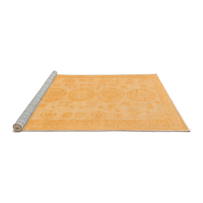 Sideview of Machine Washable Abstract Orange Modern Area Rugs, wshabs157org
