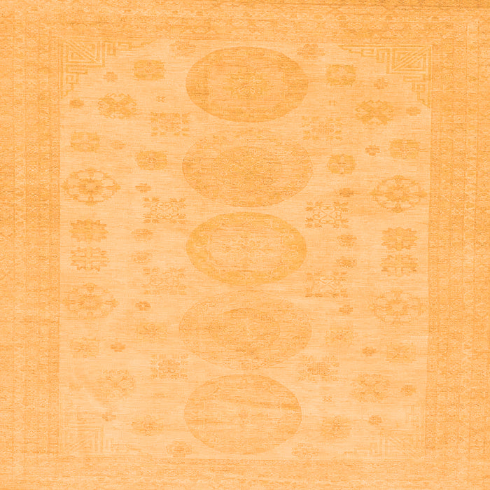 Square Machine Washable Abstract Orange Modern Area Rugs, wshabs157org