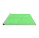 Sideview of Machine Washable Abstract Emerald Green Modern Area Rugs, wshabs157emgrn