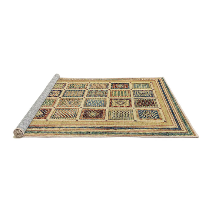 Sideview of Machine Washable Abstract Brown Rug, wshabs158