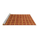 Sideview of Machine Washable Abstract Red Rug, wshabs1580