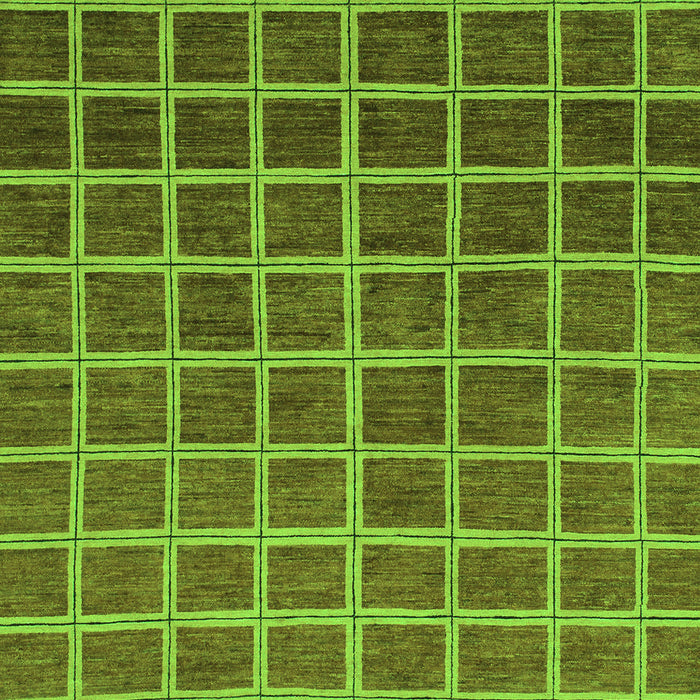 Machine Washable Checkered Green Modern Area Rugs, wshabs1580grn