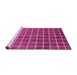 Sideview of Machine Washable Checkered Purple Modern Area Rugs, wshabs1580pur