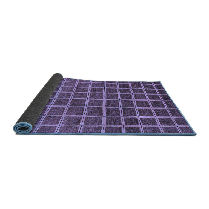 Sideview of Checkered Blue Modern Rug, abs1580blu