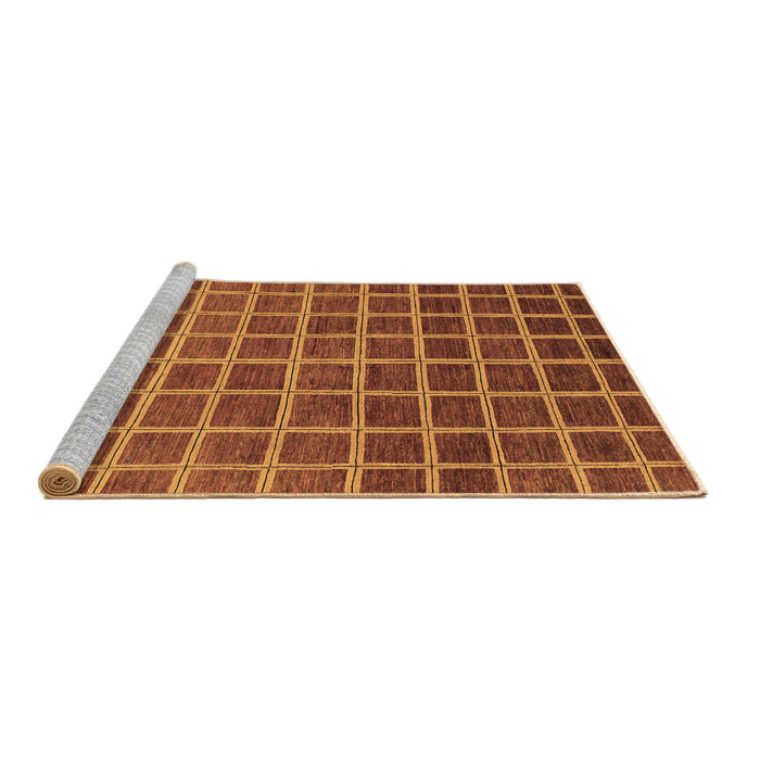 Sideview of Machine Washable Checkered Brown Modern Rug, wshabs1580brn