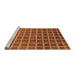 Sideview of Machine Washable Checkered Brown Modern Rug, wshabs1580brn