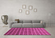 Machine Washable Checkered Purple Modern Area Rugs in a Living Room, wshabs1580pur