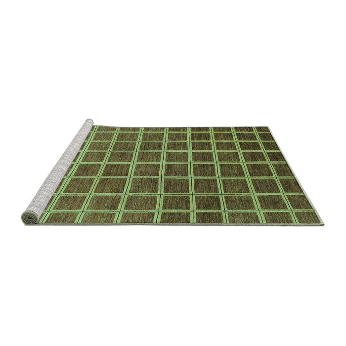Sideview of Machine Washable Checkered Turquoise Modern Area Rugs, wshabs1580turq