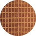 Round Checkered Brown Modern Rug, abs1580brn