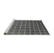 Sideview of Machine Washable Checkered Gray Modern Rug, wshabs1580gry