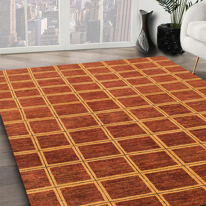 Machine Washable Abstract Red Rug in a Family Room, wshabs1580