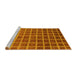 Sideview of Machine Washable Checkered Yellow Modern Rug, wshabs1580yw