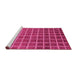 Sideview of Machine Washable Checkered Pink Modern Rug, wshabs1580pnk