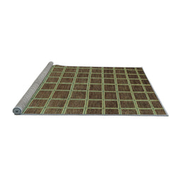 Sideview of Machine Washable Checkered Light Blue Modern Rug, wshabs1580lblu