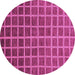 Round Checkered Purple Modern Rug, abs1580pur