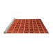 Sideview of Machine Washable Checkered Orange Modern Area Rugs, wshabs1580org