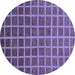 Round Checkered Blue Modern Rug, abs1580blu