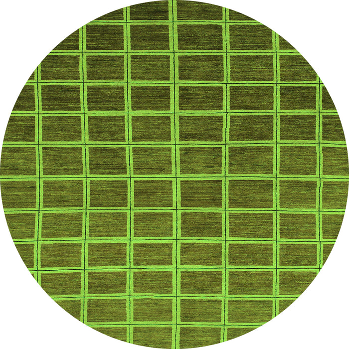 Round Checkered Green Modern Rug, abs1580grn