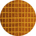 Round Machine Washable Checkered Yellow Modern Rug, wshabs1580yw