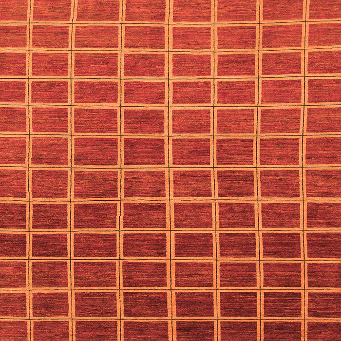 Square Machine Washable Checkered Orange Modern Area Rugs, wshabs1580org