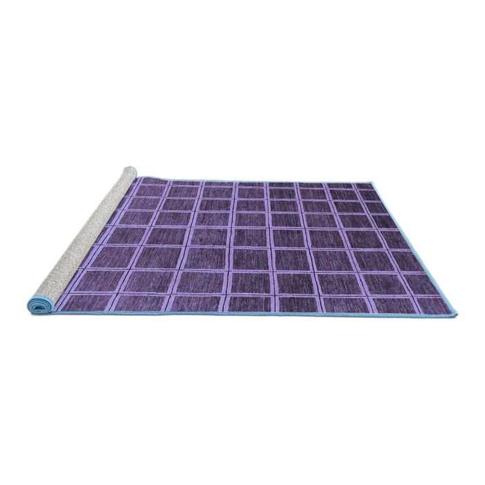 Sideview of Machine Washable Checkered Blue Modern Rug, wshabs1580blu