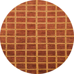 Round Machine Washable Abstract Red Rug, wshabs1580