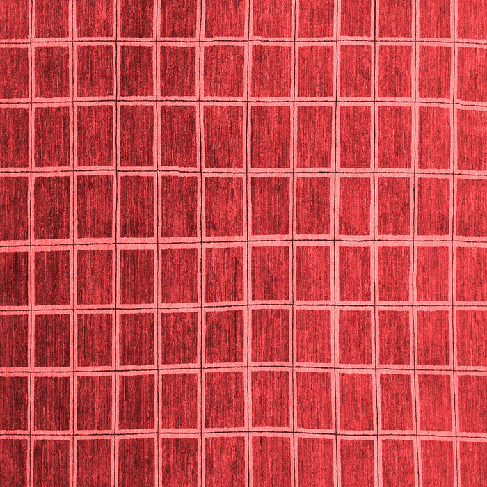 Machine Washable Checkered Red Modern Rug, wshabs1580red