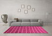 Machine Washable Checkered Pink Modern Rug in a Living Room, wshabs1580pnk