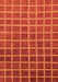 Machine Washable Checkered Orange Modern Area Rugs, wshabs1580org