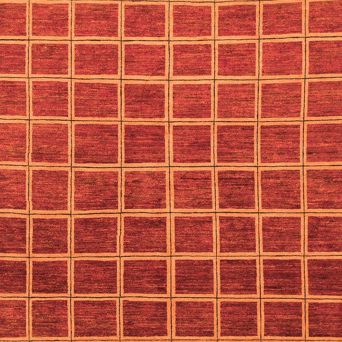 Machine Washable Checkered Orange Modern Area Rugs, wshabs1580org