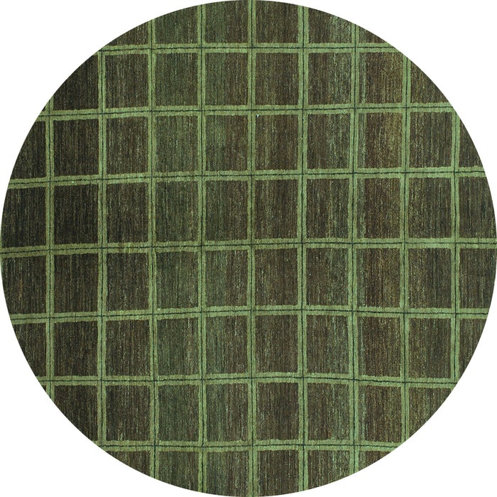 Round Abstract Turquoise Modern Rug, abs1581turq