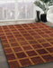 Machine Washable Abstract Saffron Red Rug in a Family Room, wshabs1581