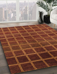 Abstract Saffron Red Modern Rug, abs1581