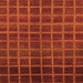 Square Machine Washable Abstract Orange Modern Area Rugs, wshabs1581org