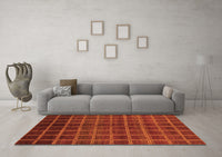 Machine Washable Abstract Orange Modern Rug, wshabs1581org