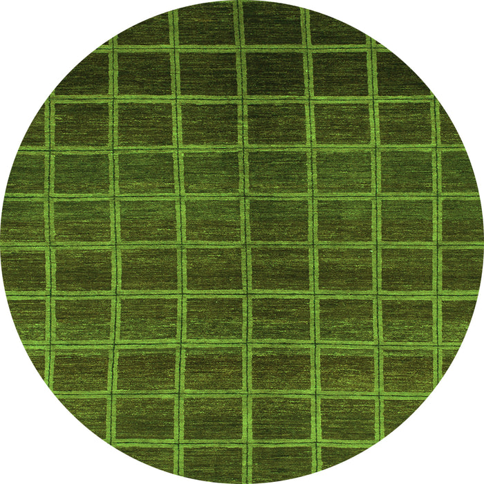 Round Abstract Green Modern Rug, abs1581grn