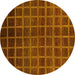 Round Abstract Yellow Modern Rug, abs1581yw