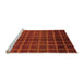 Sideview of Machine Washable Abstract Orange Modern Area Rugs, wshabs1581org