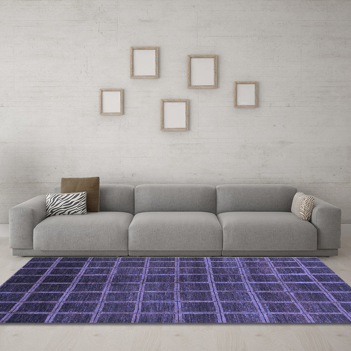 Machine Washable Abstract Blue Modern Rug in a Living Room, wshabs1581blu