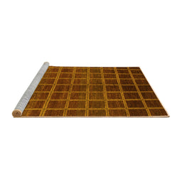 Sideview of Machine Washable Abstract Yellow Modern Rug, wshabs1581yw