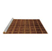 Sideview of Machine Washable Abstract Brown Modern Rug, wshabs1581brn