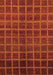 Machine Washable Abstract Orange Modern Area Rugs, wshabs1581org