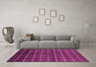 Machine Washable Abstract Purple Modern Area Rugs in a Living Room, wshabs1581pur