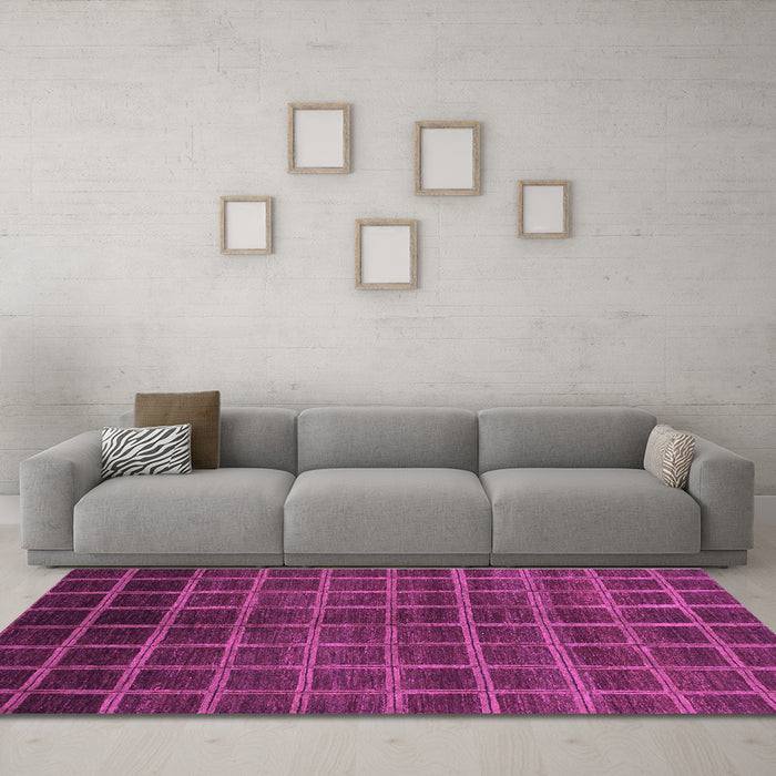 Machine Washable Abstract Purple Modern Area Rugs in a Living Room, wshabs1581pur