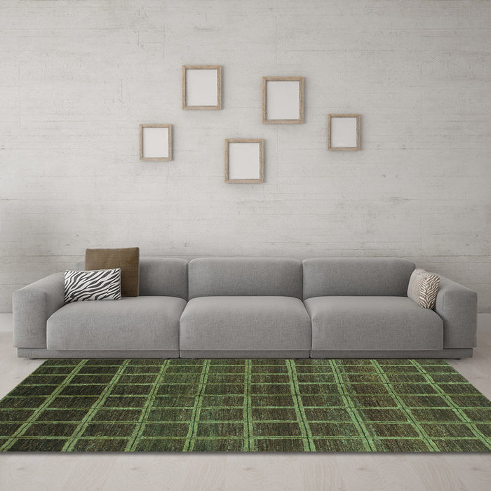 Machine Washable Abstract Turquoise Modern Area Rugs in a Living Room,, wshabs1581turq