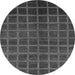 Round Machine Washable Abstract Gray Modern Rug, wshabs1581gry